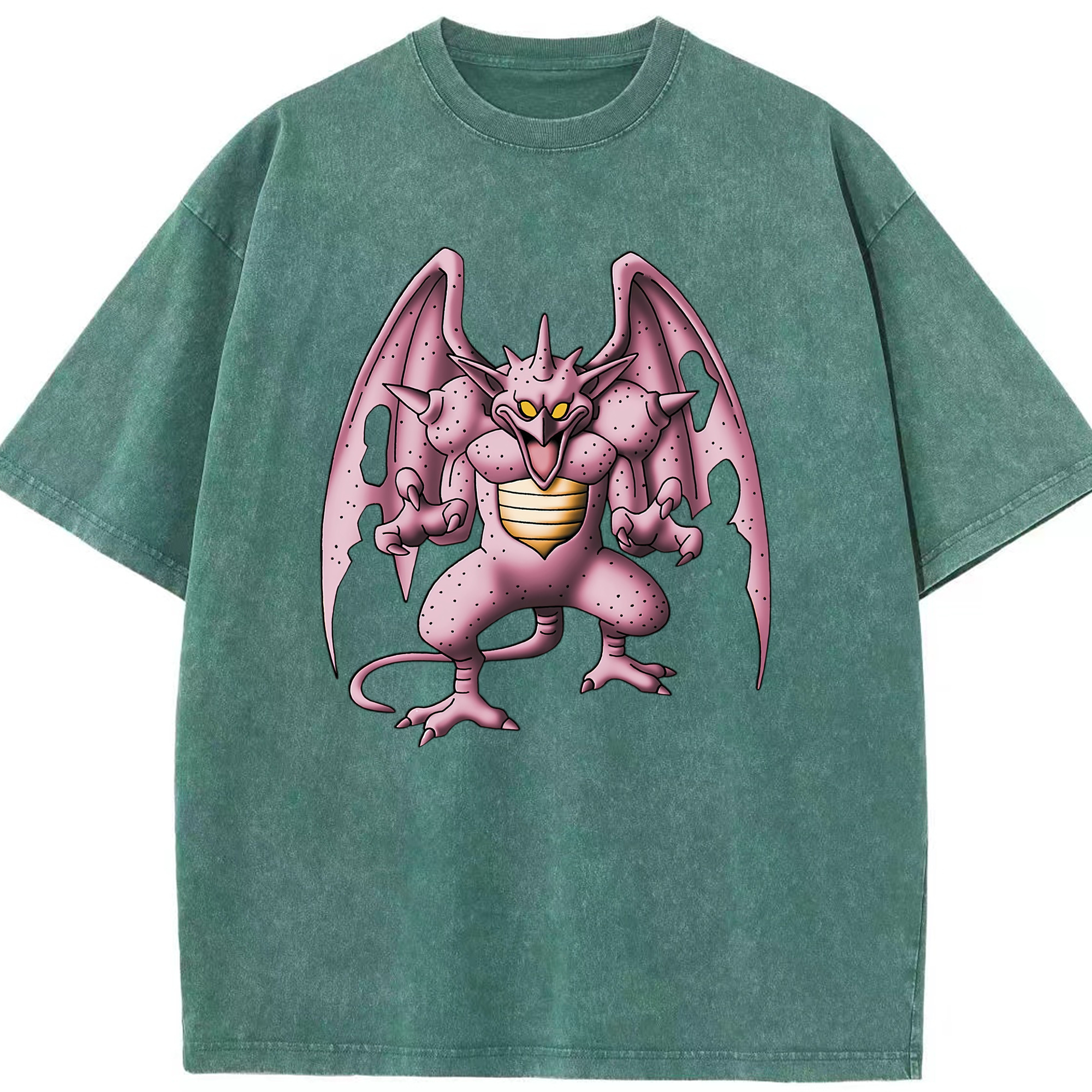 （画像用） ドラゴンクエスト Doragon Kuesuto Dragon Quest 綿100% ヴィンテージ風 半袖Tシャツ（フロントプリント）